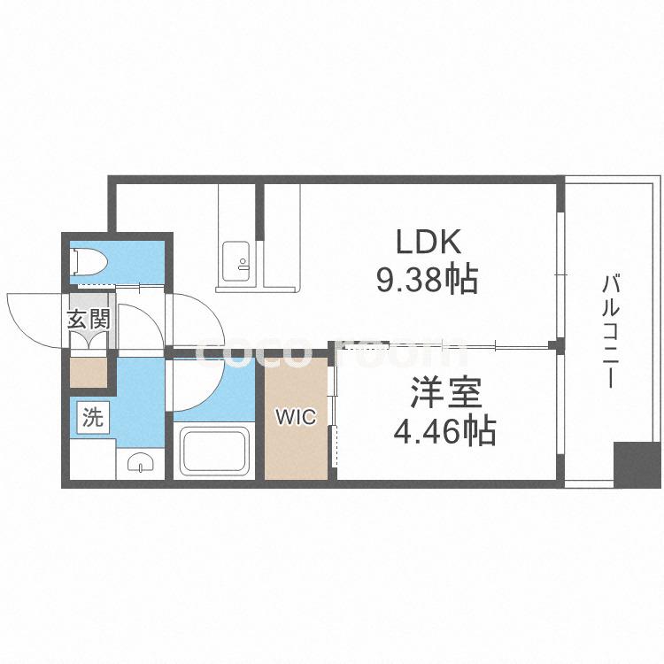 プレジオ難波(1LDK/15階)の間取り写真