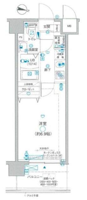 グランフォース西川口(1K/9階)の間取り写真
