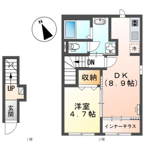 SEIRAN II(1LDK/2階)の間取り写真