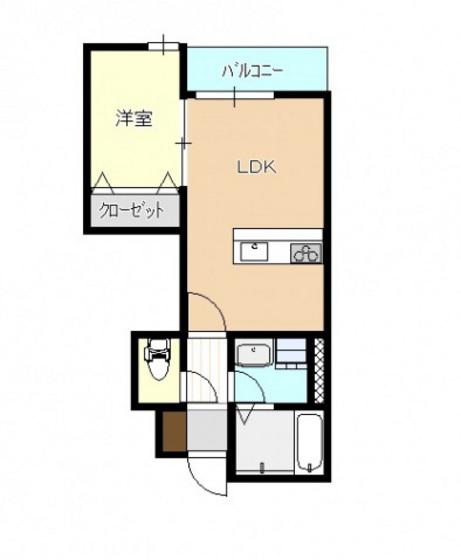 ポポラーレ中本(1LDK/1階)の間取り写真