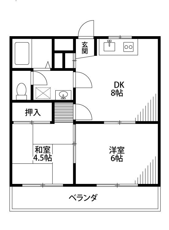 フォーリスト21(2DK/3階)の間取り写真