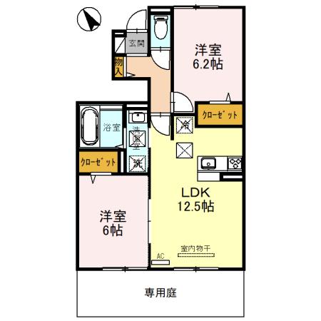 山陽電鉄本線 尾上の松駅 徒歩26分 2階建 築6年(2LDK/1階)の間取り写真