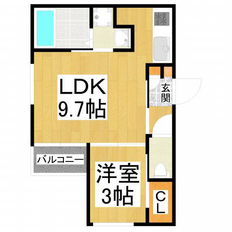REGALEST 北野田(1LDK/2階)の間取り写真