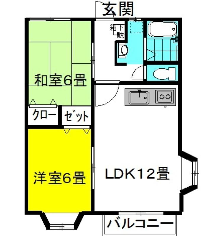 ラッキースタッグ・JR. PT.I(2LDK/2階)の間取り写真