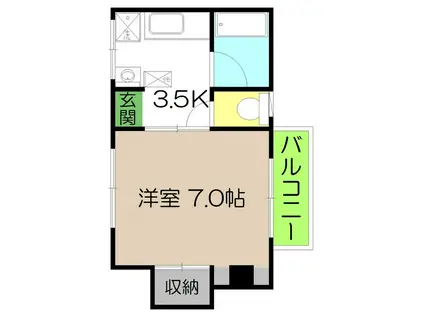 アネックス通町(1K/4階)の間取り写真