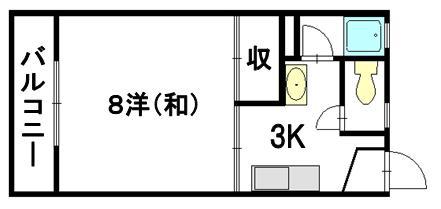シティハウス円城寺(1K/2階)の間取り写真