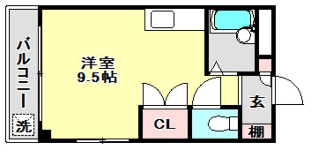 フェンネルハイツ(ワンルーム/4階)の間取り写真
