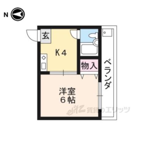 葵ハイツ(1K/2階)の間取り写真