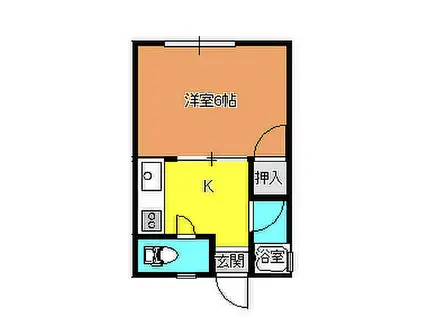 コーポらんど(1K/1階)の間取り写真