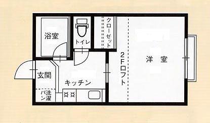ミハラ・デュオA棟(1K/2階)の間取り写真