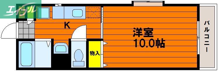 第7北村ビル(1K/2階)の間取り写真