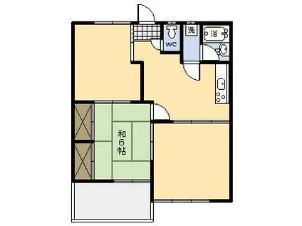 第1ファミリーコーポ(3DK/2階)の間取り写真