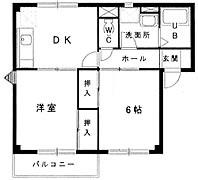 アストル(2DK/1階)の間取り写真