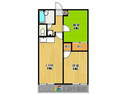 ブライト田中(2LDK/1階)の間取り写真