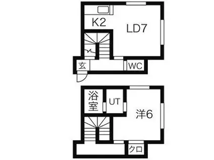 ルシェル 学生さん対象マンション(1LDK/2階)の間取り写真