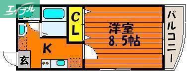 第5北村ビル(1K/3階)の間取り写真