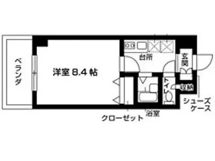 ピアチェーレ向ヶ丘遊園(1K/4階)の間取り写真