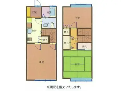 アーバンハイツ(3K/1階)の間取り写真