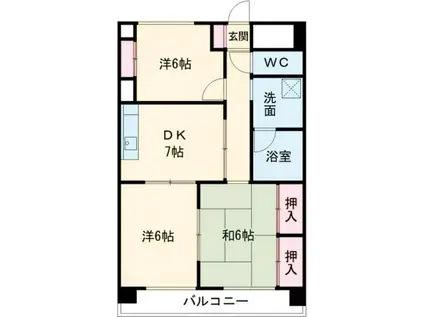 レジデンスTOYOUKE(3DK/8階)の間取り写真