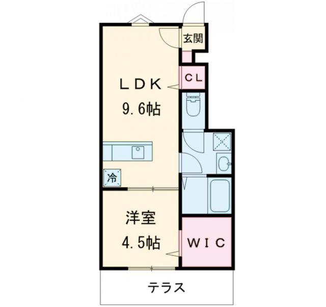 ヒッポ東門(1LDK/1階)の間取り写真