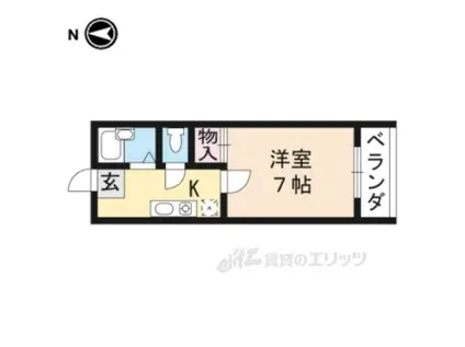 メゾン・ピサンリ(1K/1階)の間取り写真