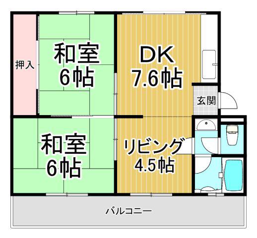 TGハイツ(3DK/1階)の間取り写真