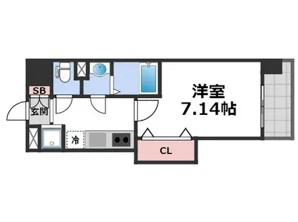 LUXE布施駅前(1K/2階)の間取り写真
