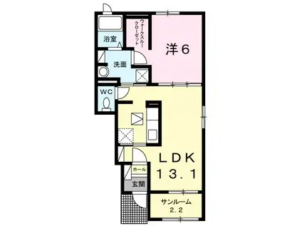 アプローズ ネクストII(1LDK/1階)の間取り写真