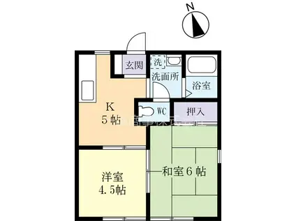 グレースコート(2DK/1階)の間取り写真