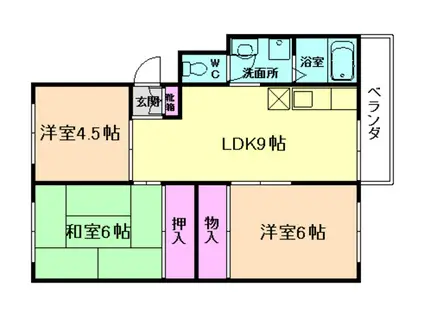 シャンボール八王寺(3LDK/4階)の間取り写真