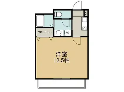 英ビル(1K/2階)の間取り写真