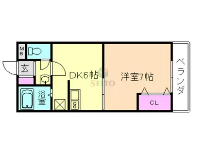 ふぁみーるYOTSUYA(1DK/3階)の間取り写真