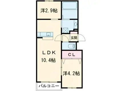 LIFEFIELDみやま(1SLDK/1階)の間取り写真