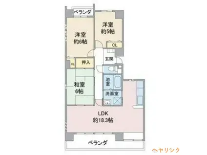 グラヂオーソ(3LDK/1階)の間取り写真