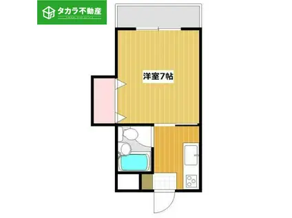 ASUL寒田(1K/2階)の間取り写真