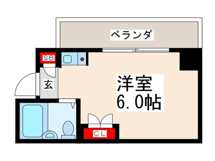 地下鉄千日前線 桜川駅(大阪) 徒歩5分 8階建 築36年(ワンルーム/2階)の間取り写真