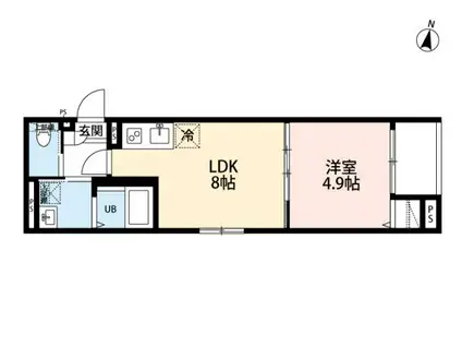 RH 本千葉アールエイチ(1LDK/1階)の間取り写真
