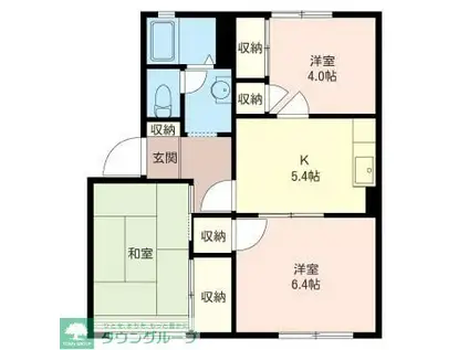 プランドール小室 2(3K/1階)の間取り写真