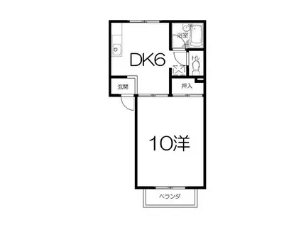 アンジェニュ(1DK/1階)の間取り写真