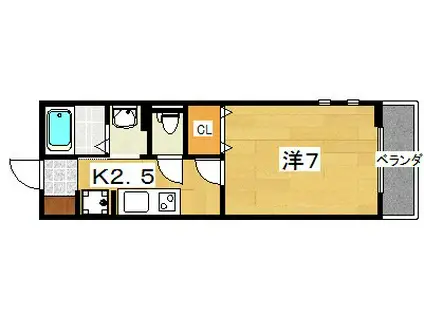 メゾンソウザ(1K/2階)の間取り写真