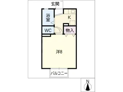 サンセール(1K/1階)の間取り写真