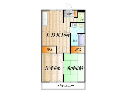 サンヒルズ(2LDK/3階)の間取り写真