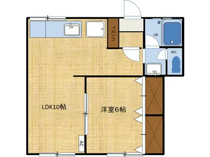 ファミールようかまち(1LDK/1階)の間取り写真