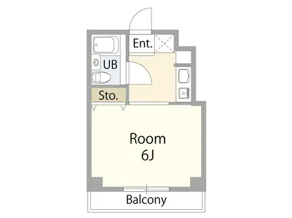 ロイヤルコート六甲桜ケ丘(1K/2階)の間取り写真