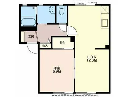 エトワールK B(1LDK/1階)の間取り写真