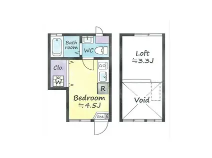 グランエッグス上北沢(ワンルーム/1階)の間取り写真