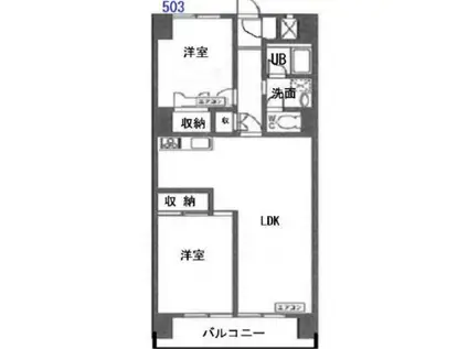 グランメール戸田II(2LDK/5階)の間取り写真