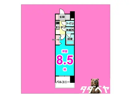 ルクレ新栄レジデンス(1K/11階)の間取り写真