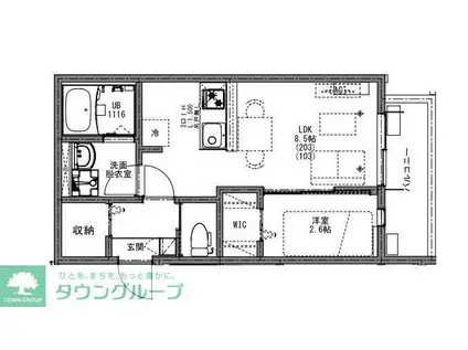 KEIAI RESIDENCE 大和田II(1LDK/2階)の間取り写真