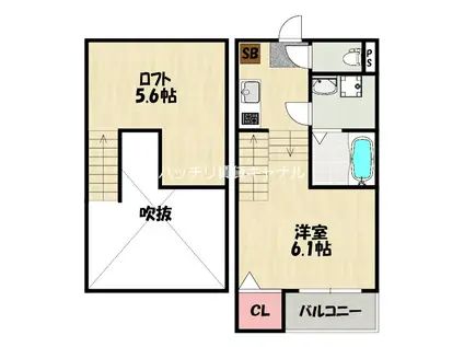 LUCE 高宮(1K/1階)の間取り写真